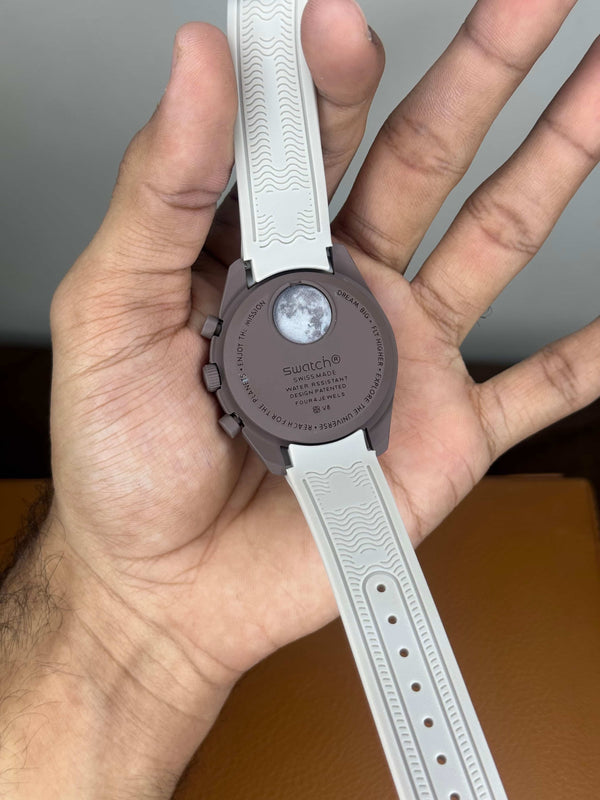 Omeg a x S watch Brown MoonsWatch Edition Quartz Watch