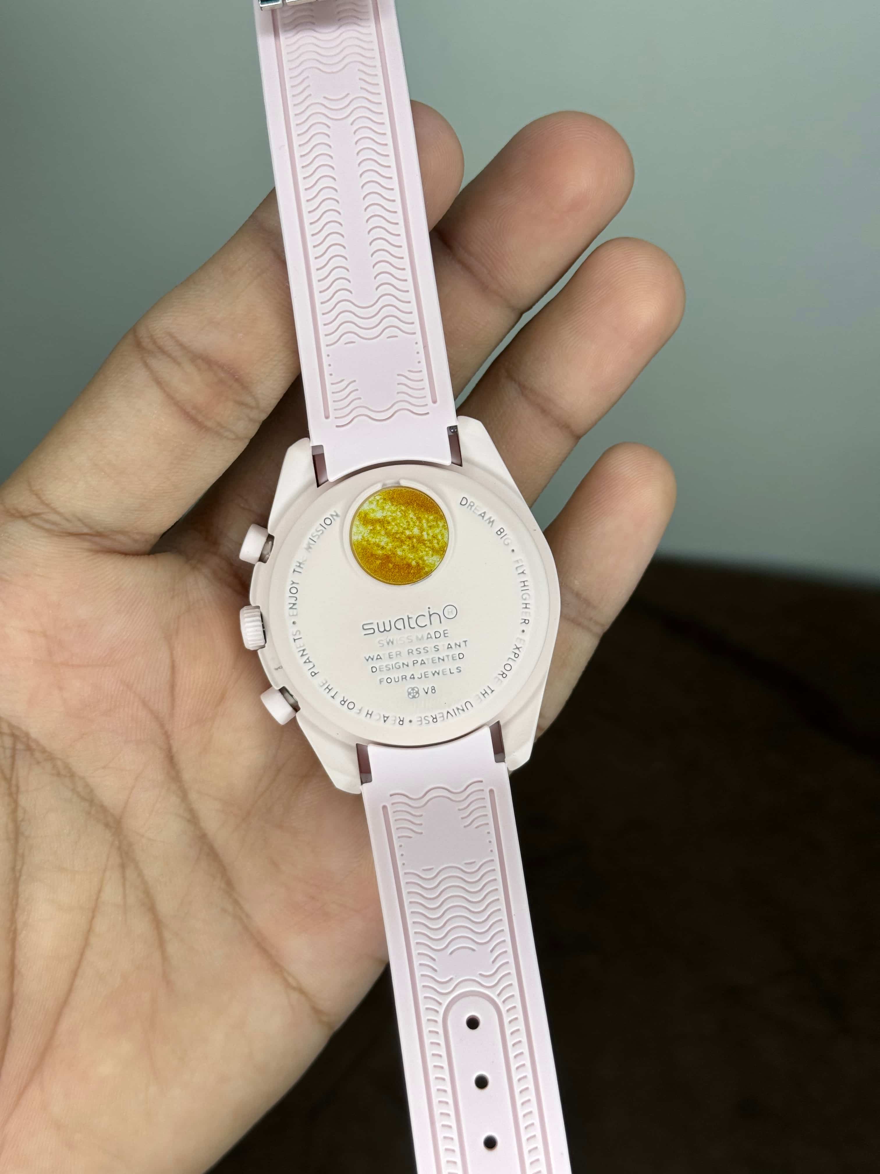 Omeg a ...x S watch Pink Moon$W@TCh Edition Quartz Watch
