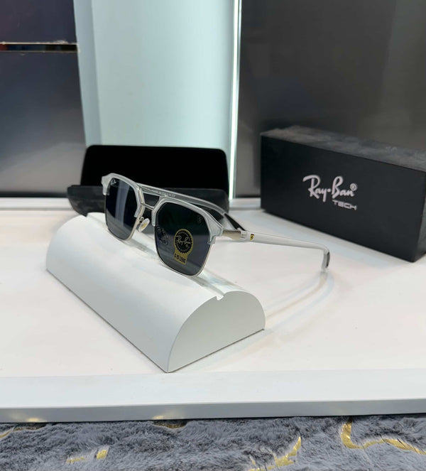 Ray  Ban White With Black Premium Shade 8249