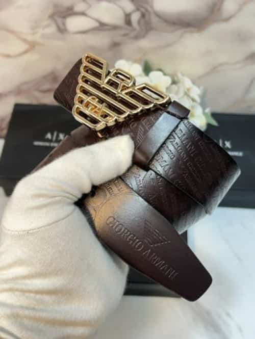 AX ARMAN I PREMIUM QUALITY IMPORTED EMBO-SSED LEATHER BELT WITH OG BOX