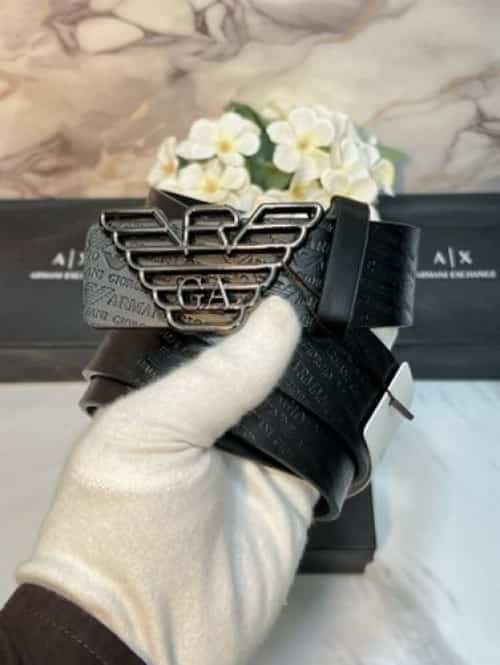 A_X.. ARMAN I PREMIUM QUALITY IMPORTED EMBoS$ED LEATHER BELT WITH OG BOX AX-501