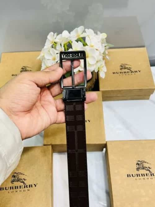 BB BURBERR Y PREMIUM QUALITY IMPORTED EMB0ssED REVERSIBLE BELT WITH OG BOX BB-704