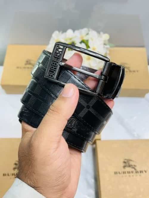 BB BURBERR Y PREMIUM QUALITY IMPORTED EMB0ssED REVERSIBLE BELT WITH OG BOX BB-704