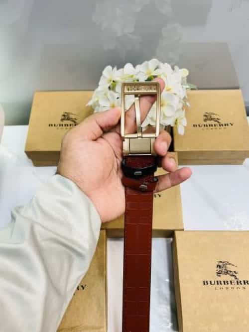 BB BURBERR Y PREMIUM QUALITY IMPORTED EMBO5SED REVERSIBLE BELT WITH OG BO_X BB-703