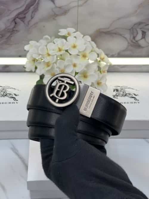 TB BURBERR Y PREMIUM QUALITY IMP REVERSIBLE BELT WITH OG BOX BB-706