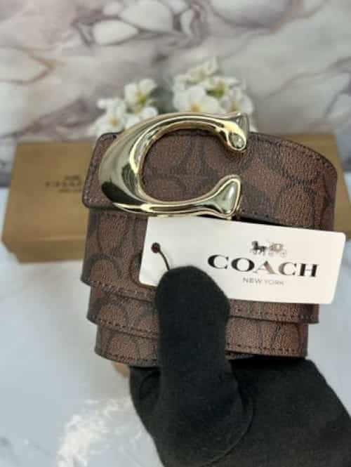 COAC H PREMIUM QUALITY MONOGRAM PRINTED BELT WITH OG BOX CH-302