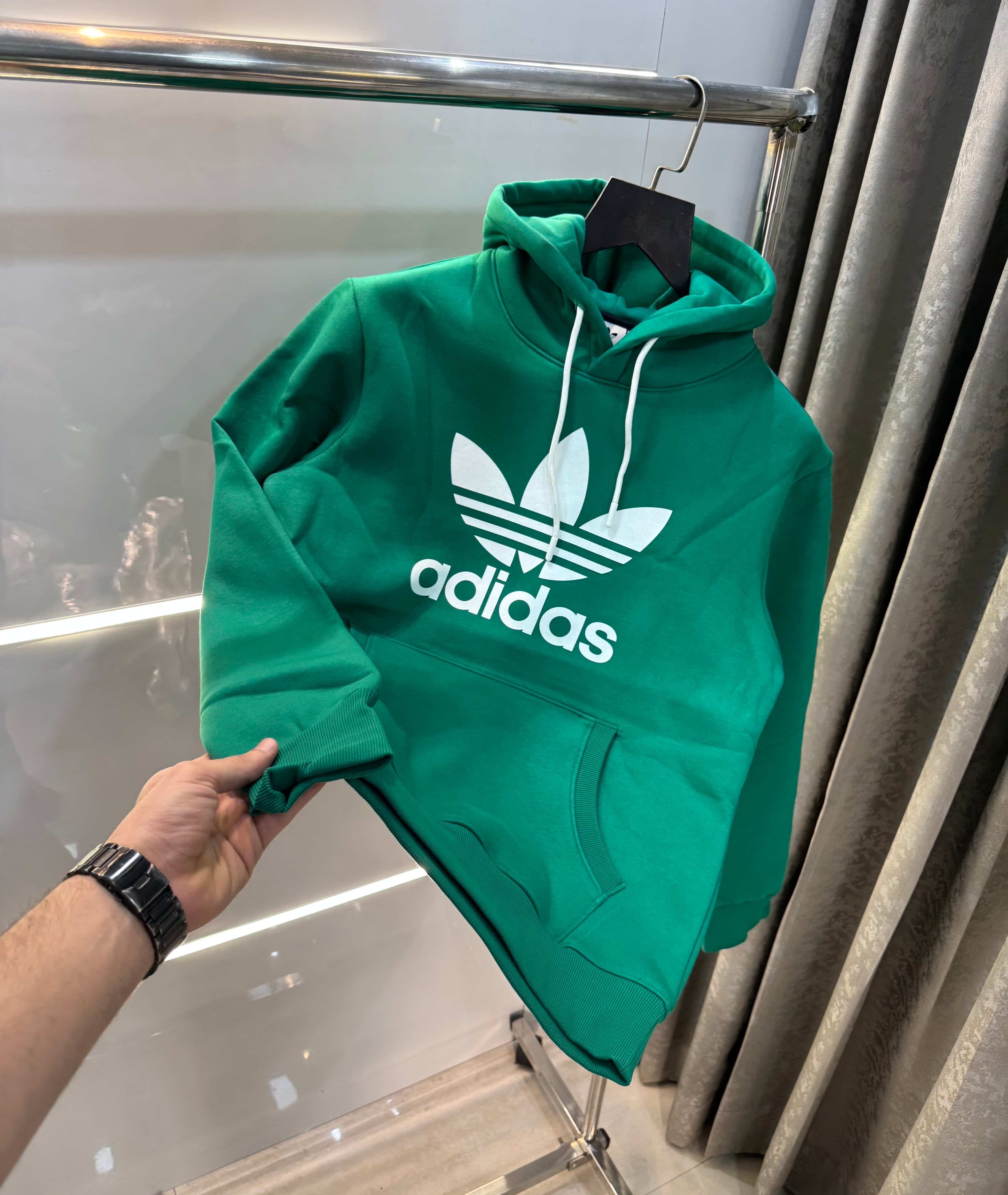 Adida s Green Logo Print Premium Classic Hoodie Secondary image