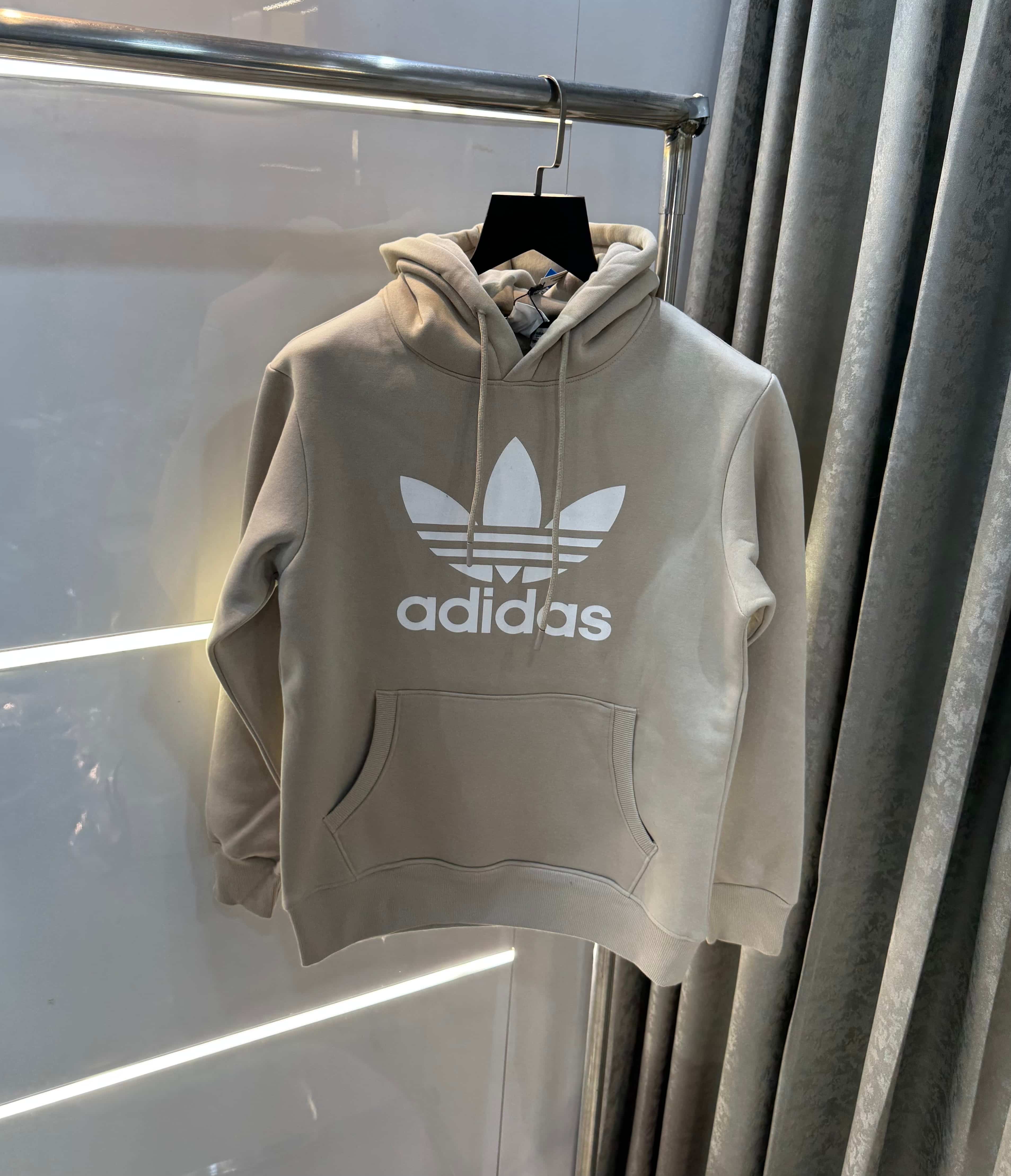 Adida s Cream Logo Print Premium Classic Hoodie Secondary image