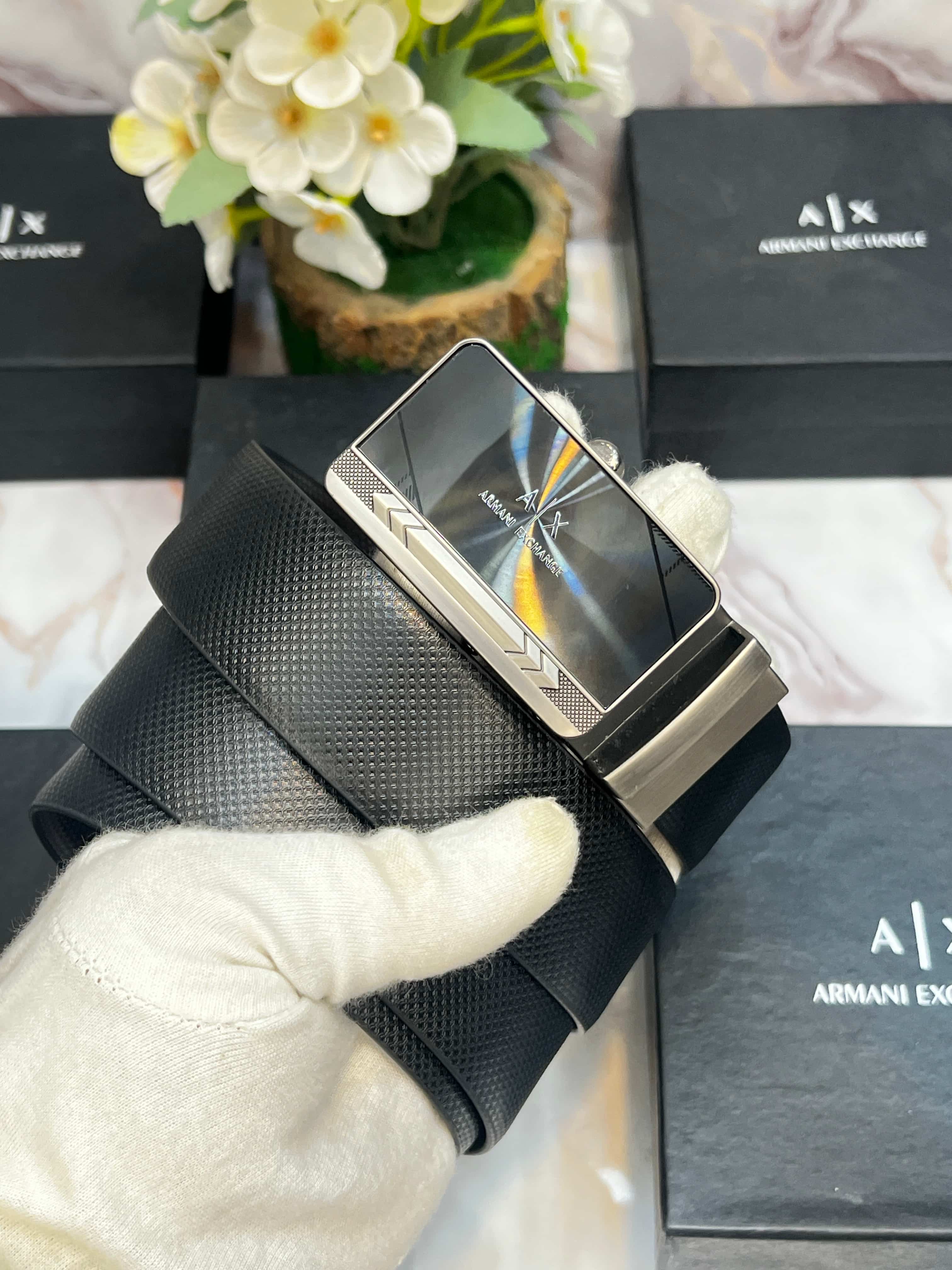 AX ARMANI EXCHANGE PREMIUM QUALITY IMPORTED REVERSIBLE BELT WITH OG BOX Main image