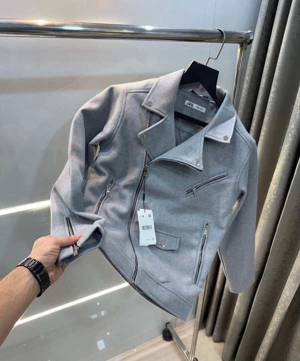 Zar a Grey Cross Zip Lu..X..ury Sweado Jacket