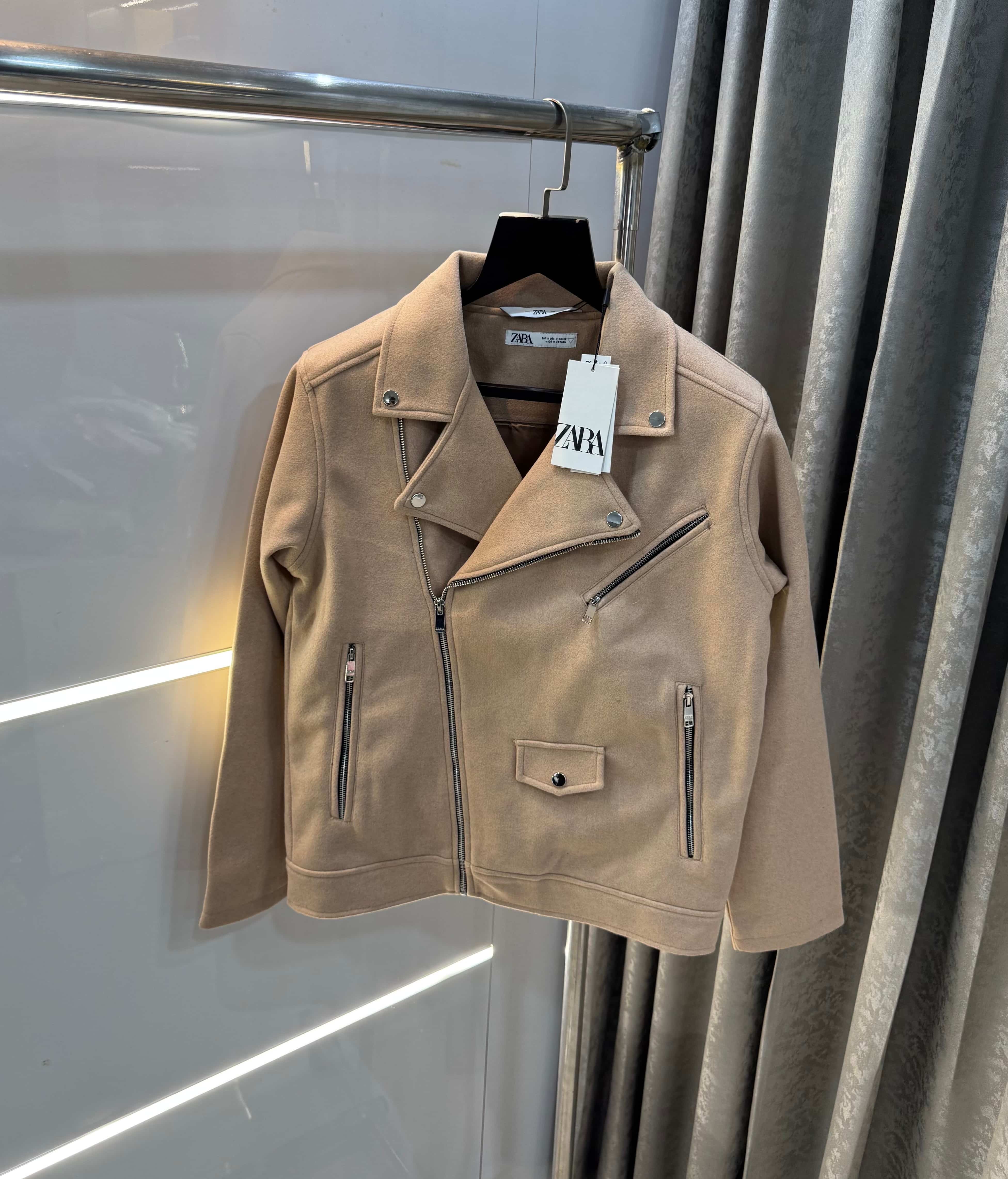 Zar a Beige Cross Zip Lux!..ury Sweado Jacket Main image
