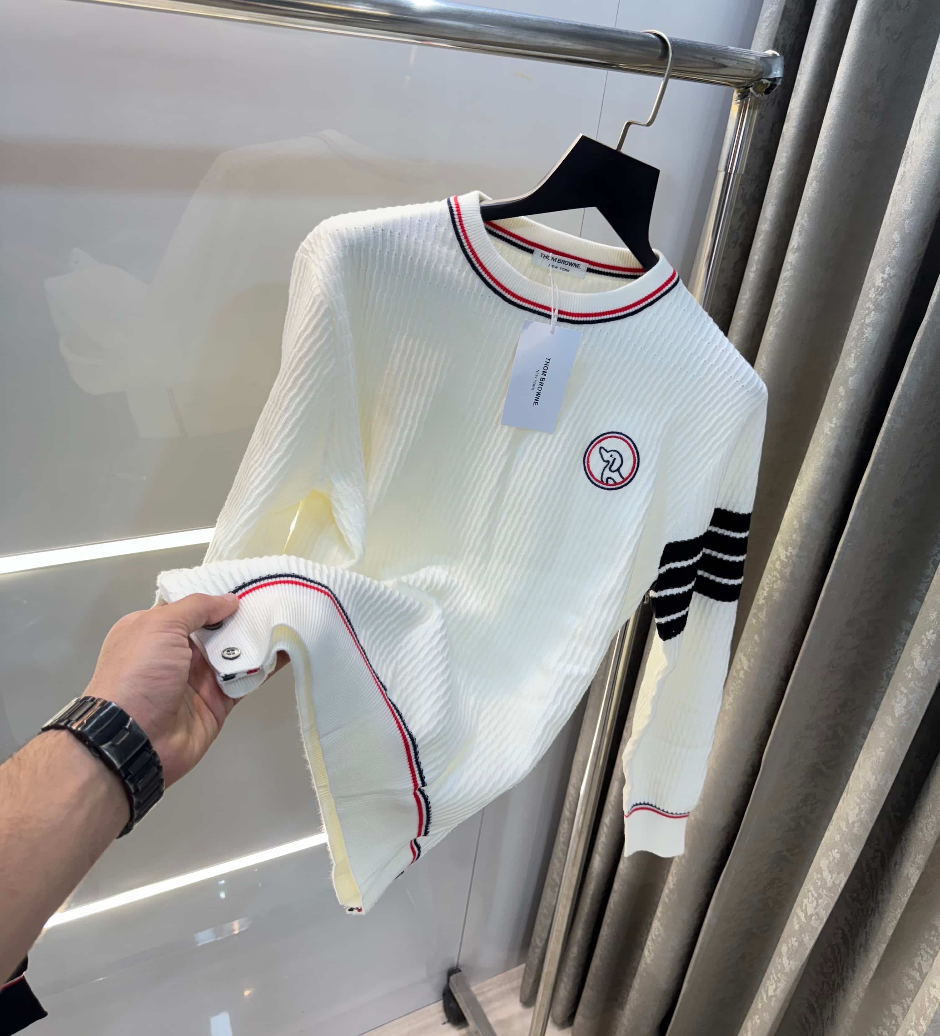 Thome Browne White Imported Knitted Pull Over