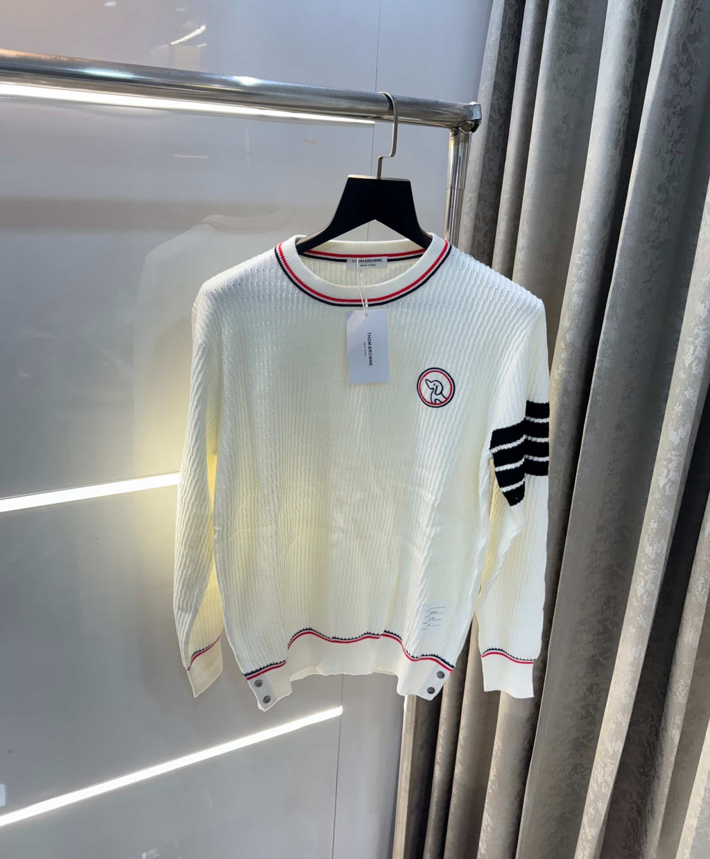 Thome Browne White Imported Knitted Pull Over