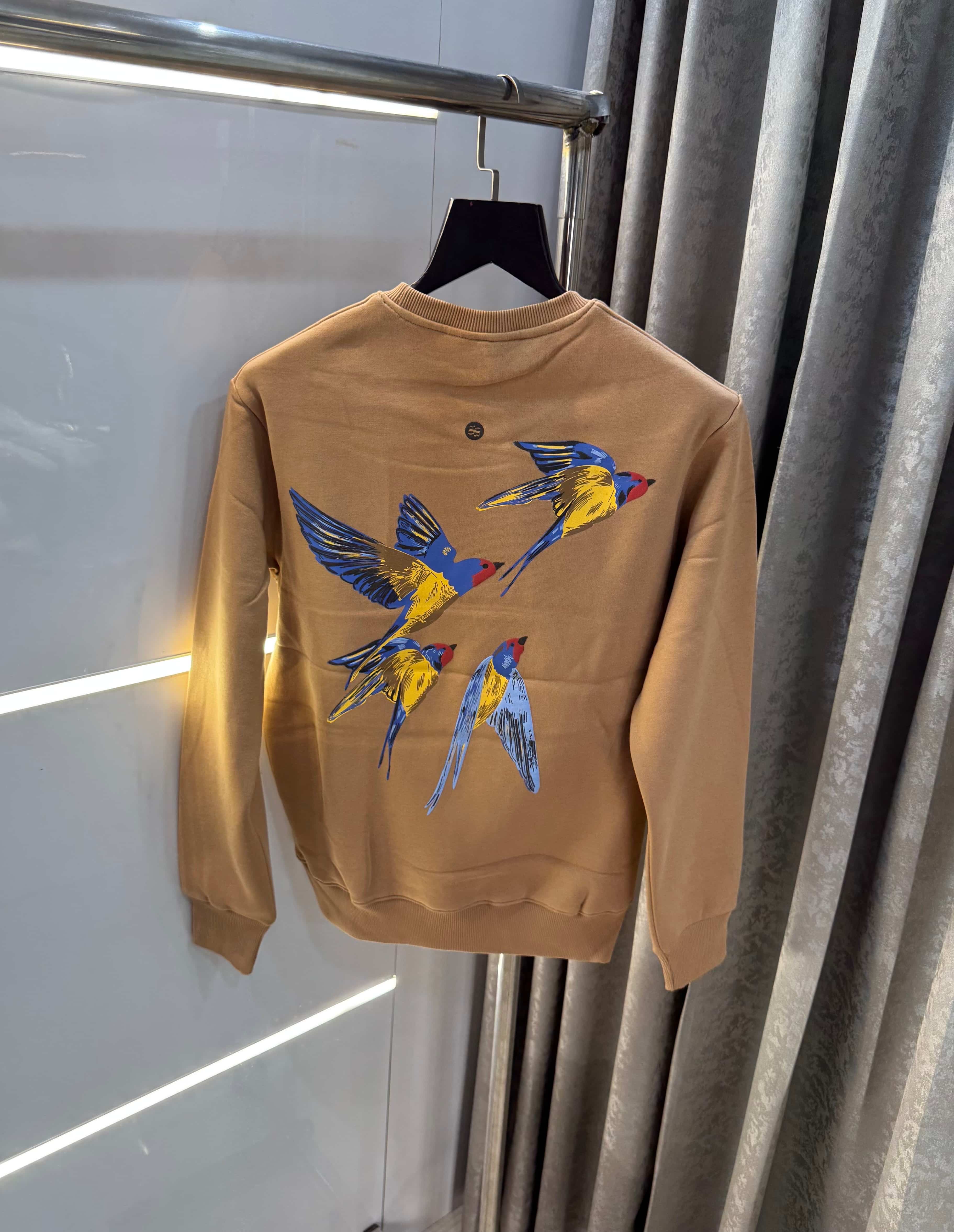 Bluorng Beige EmbO-sSed Logo Premium Sweatshirt Secondary image