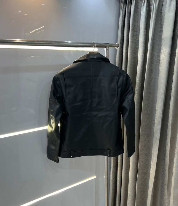 Zar a Black Cross Zip King Khan Edition Leather Jacket