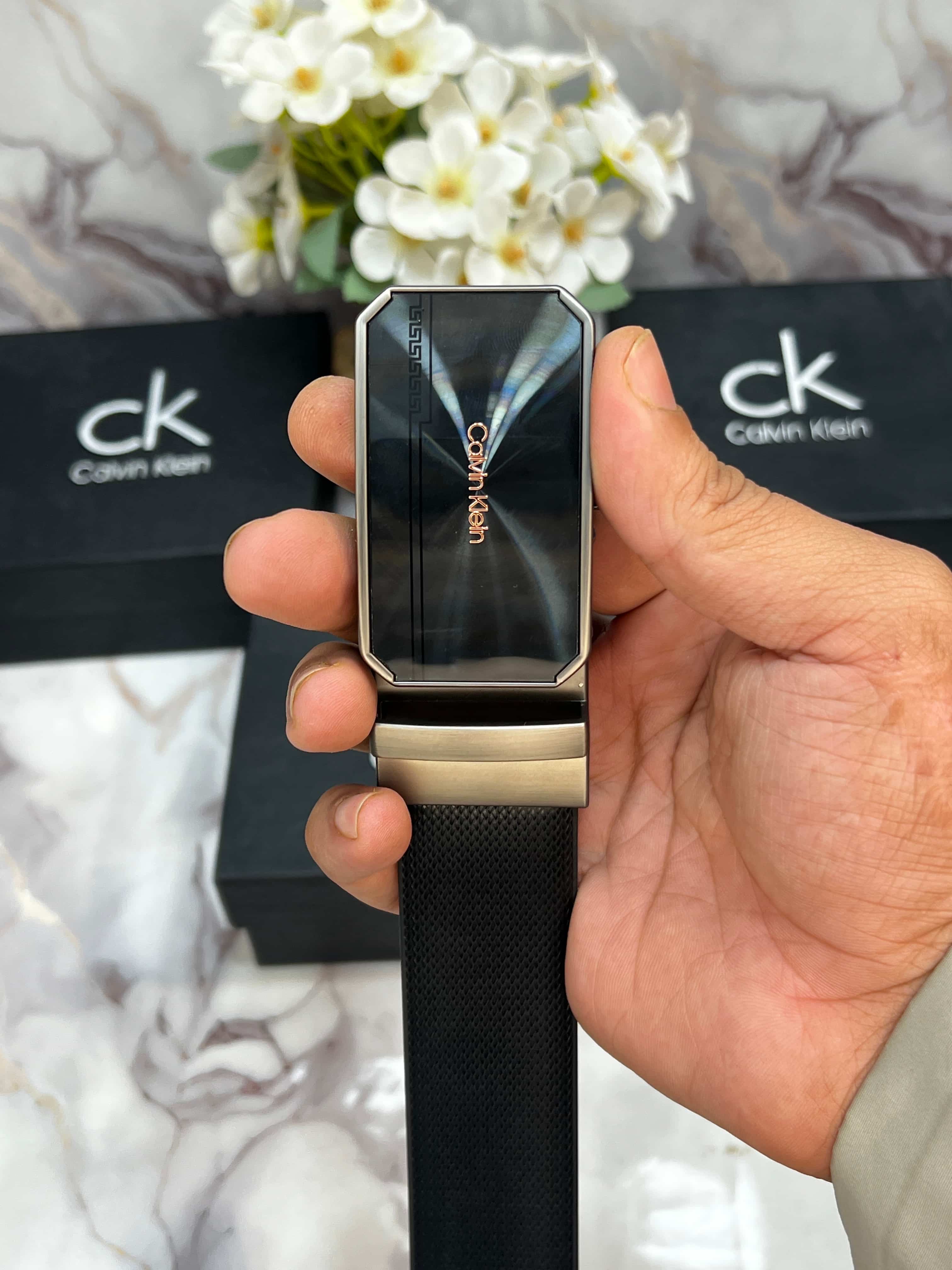 CK CALVIN KLEIN PREMIUM QUALITY IMPORTED REVERSIBLE BELT WITH OG BOX CK-117