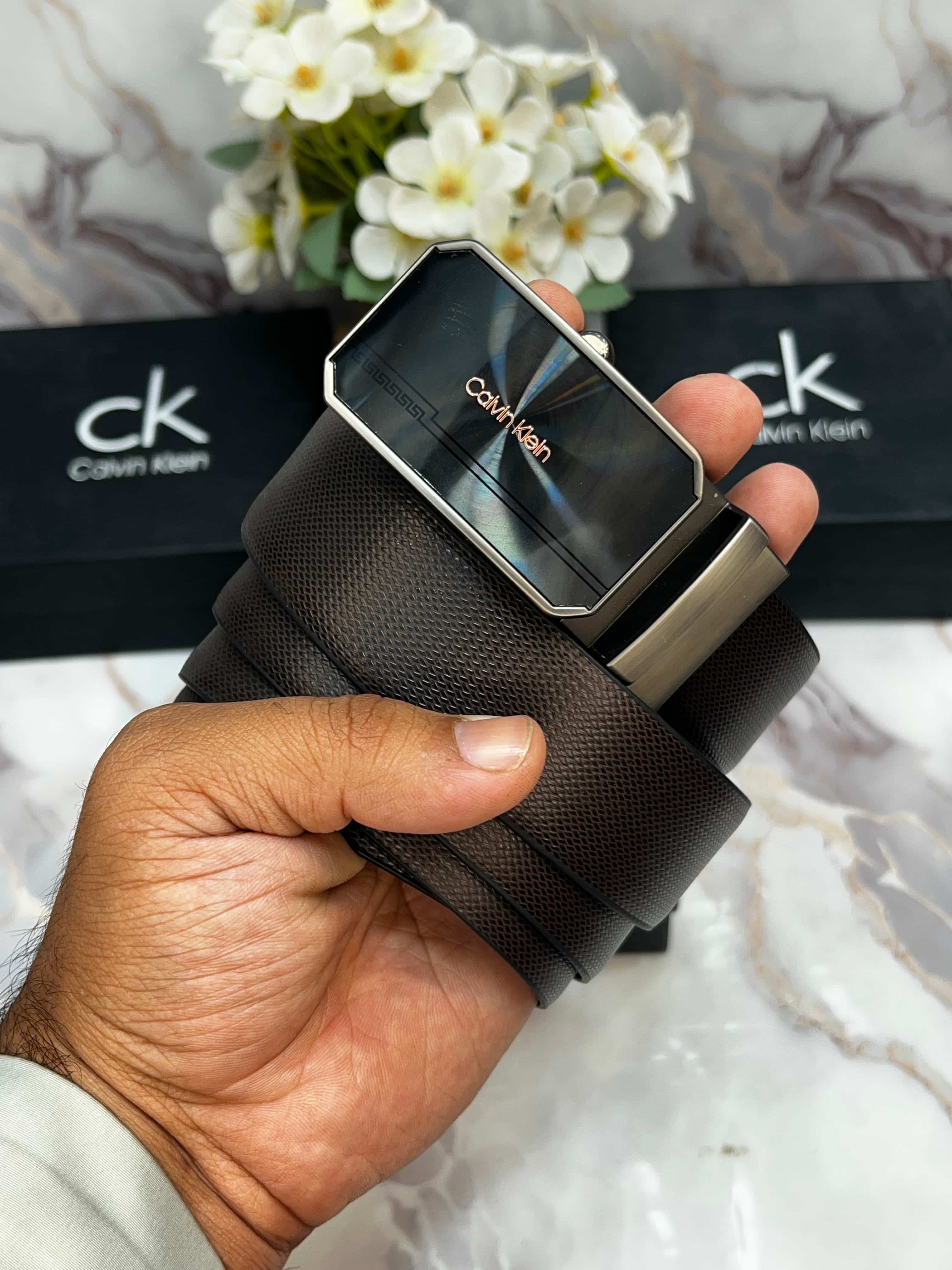CK CALVIN KLEIN PREMIUM QUALITY IMPORTED REVERSIBLE BELT WITH OG BOX CK-117