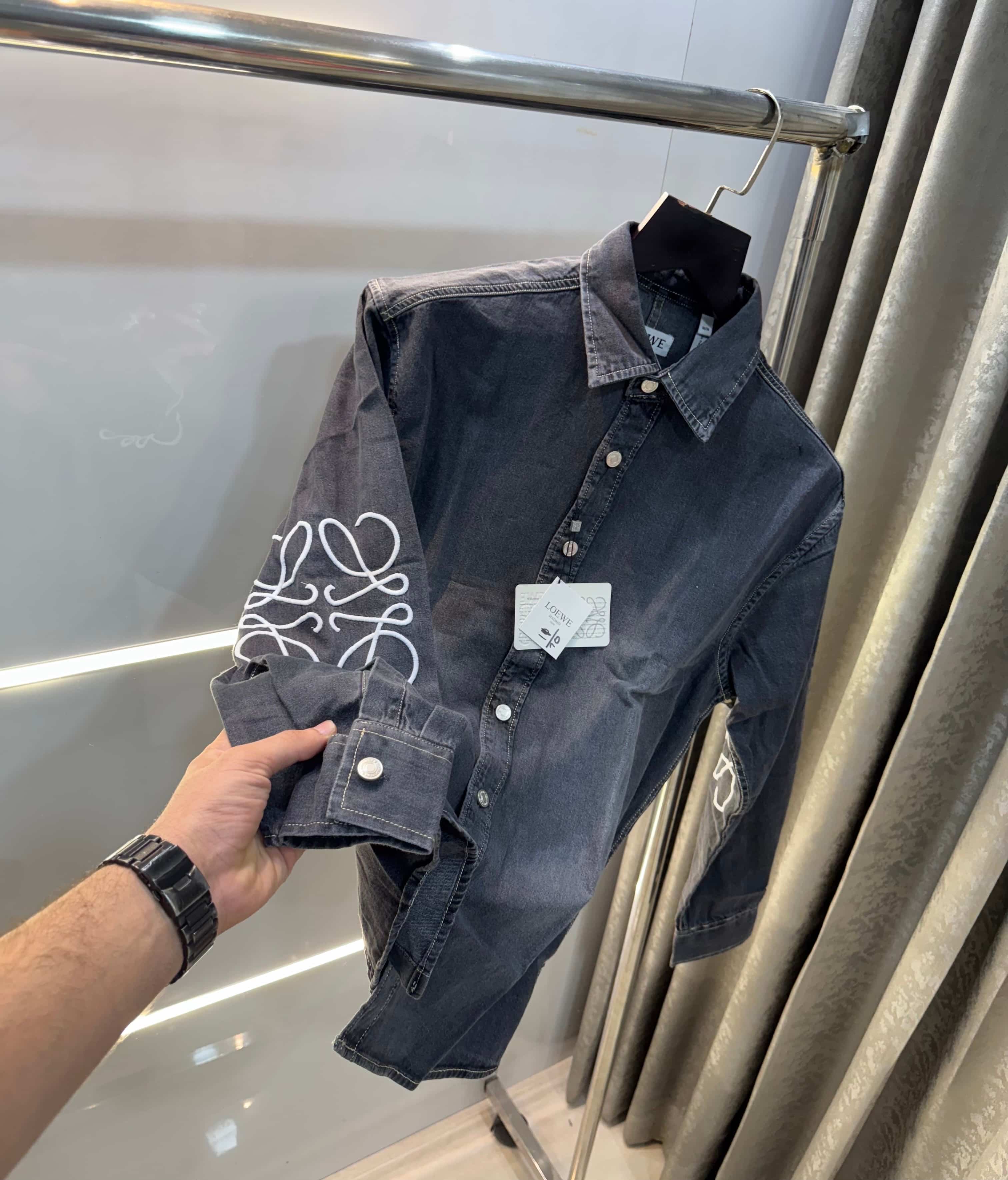 LoEwE Carbon Black Designer Imported Denim Jacket Main image