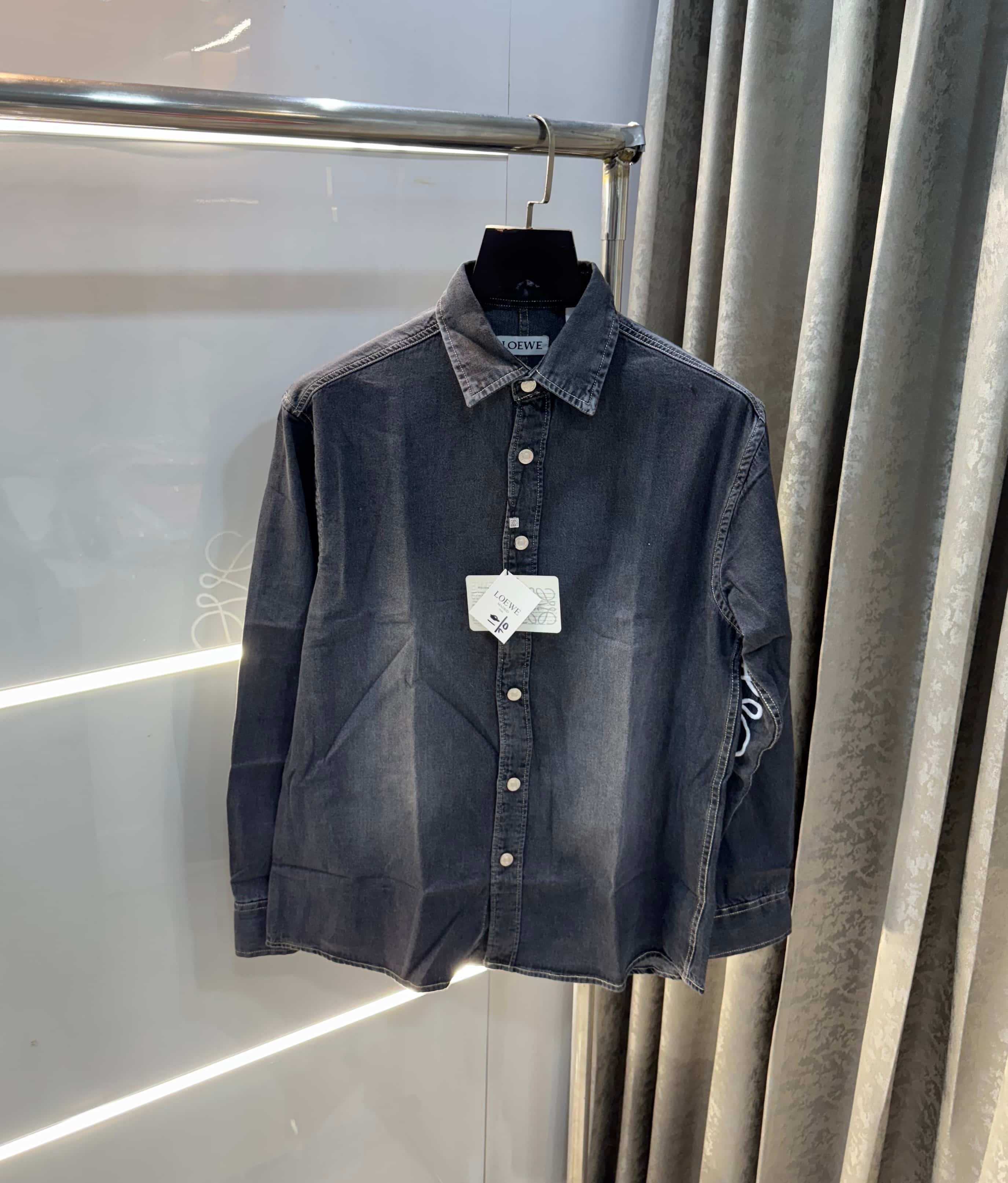 LoEwE Carbon Black Designer Imported Denim Jacket Secondary image