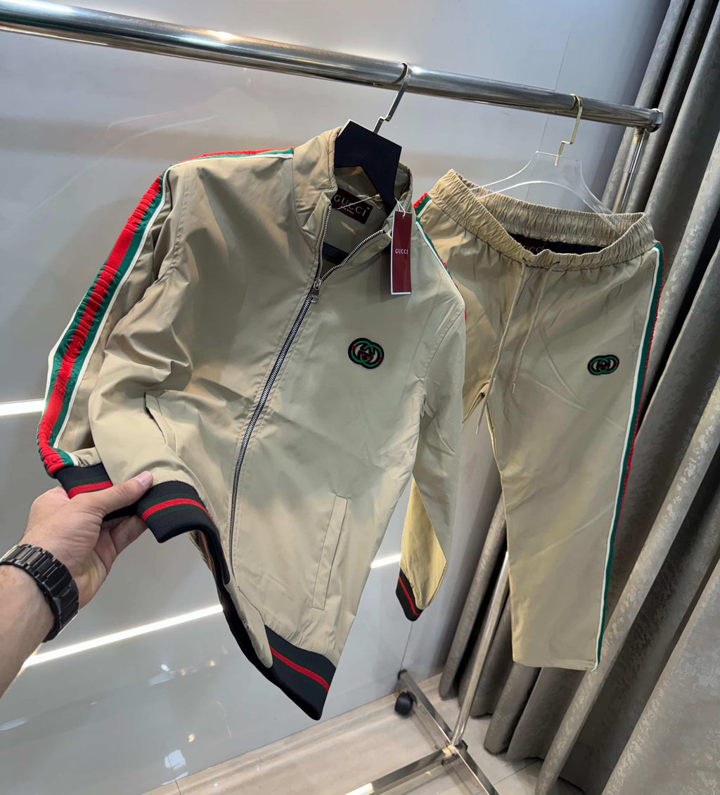 gucc i biege Print Imported Tracksuit