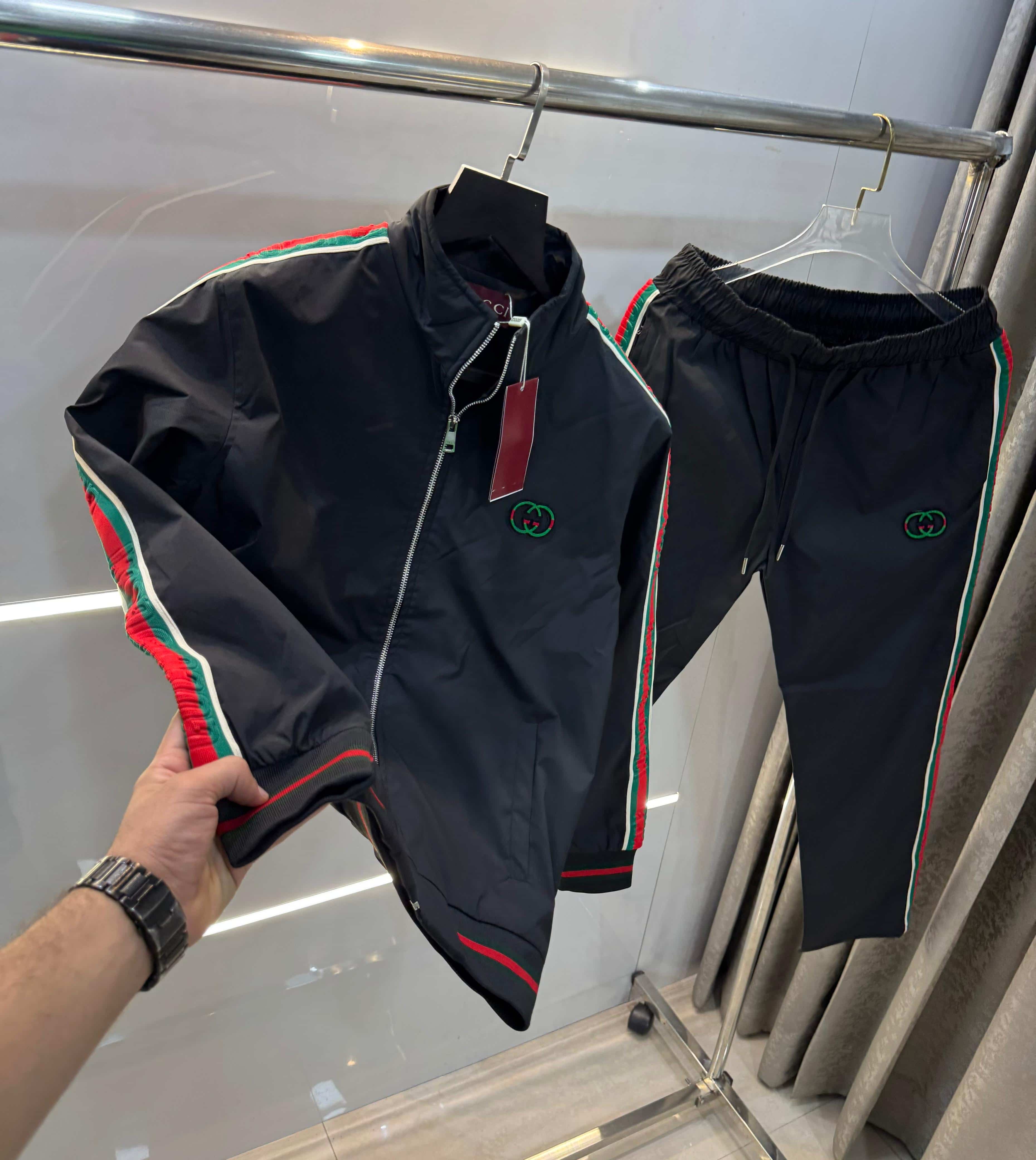 gucc i Black Print Imported Tracksuit