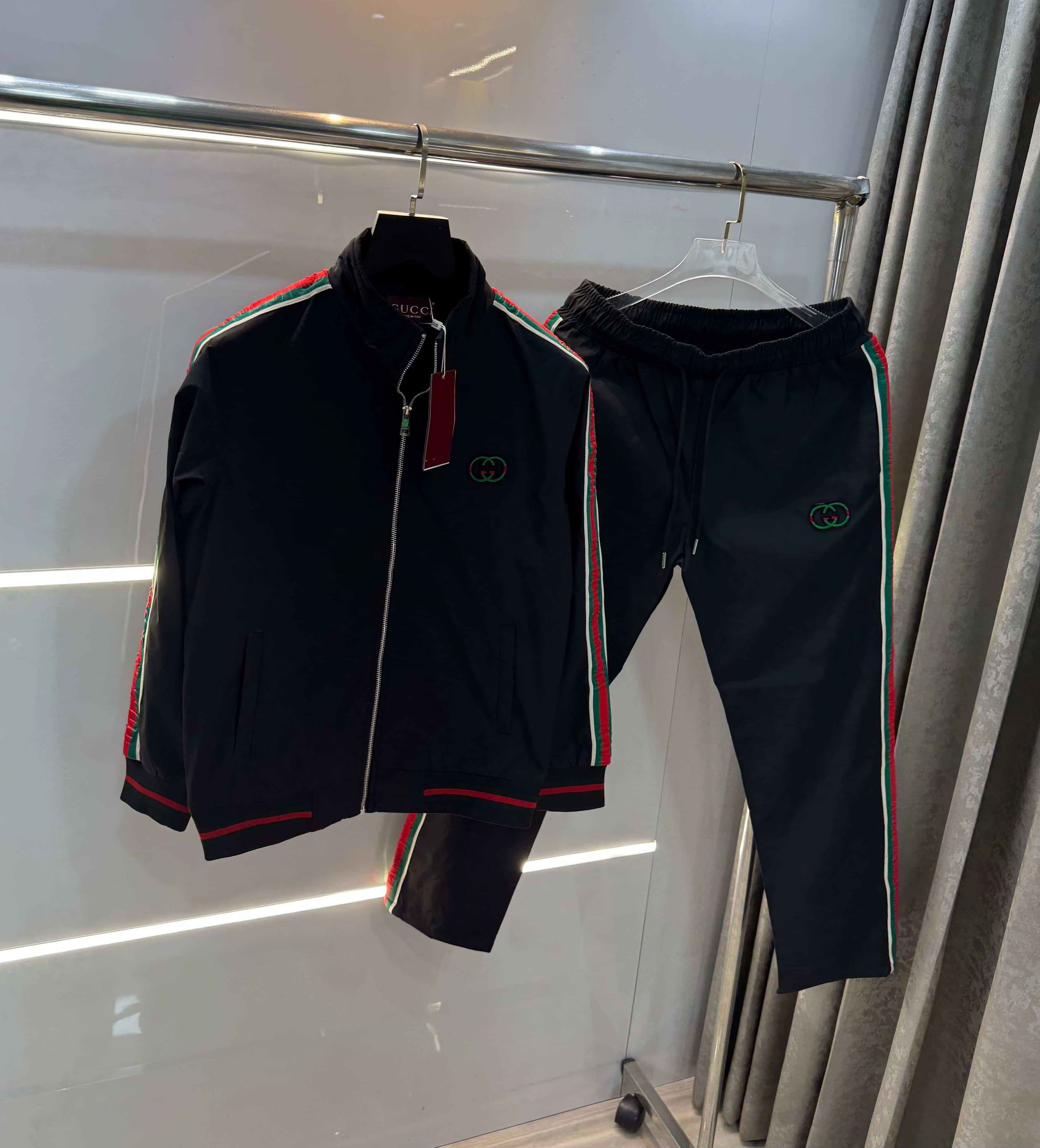 gucc i Black Print Imported Tracksuit