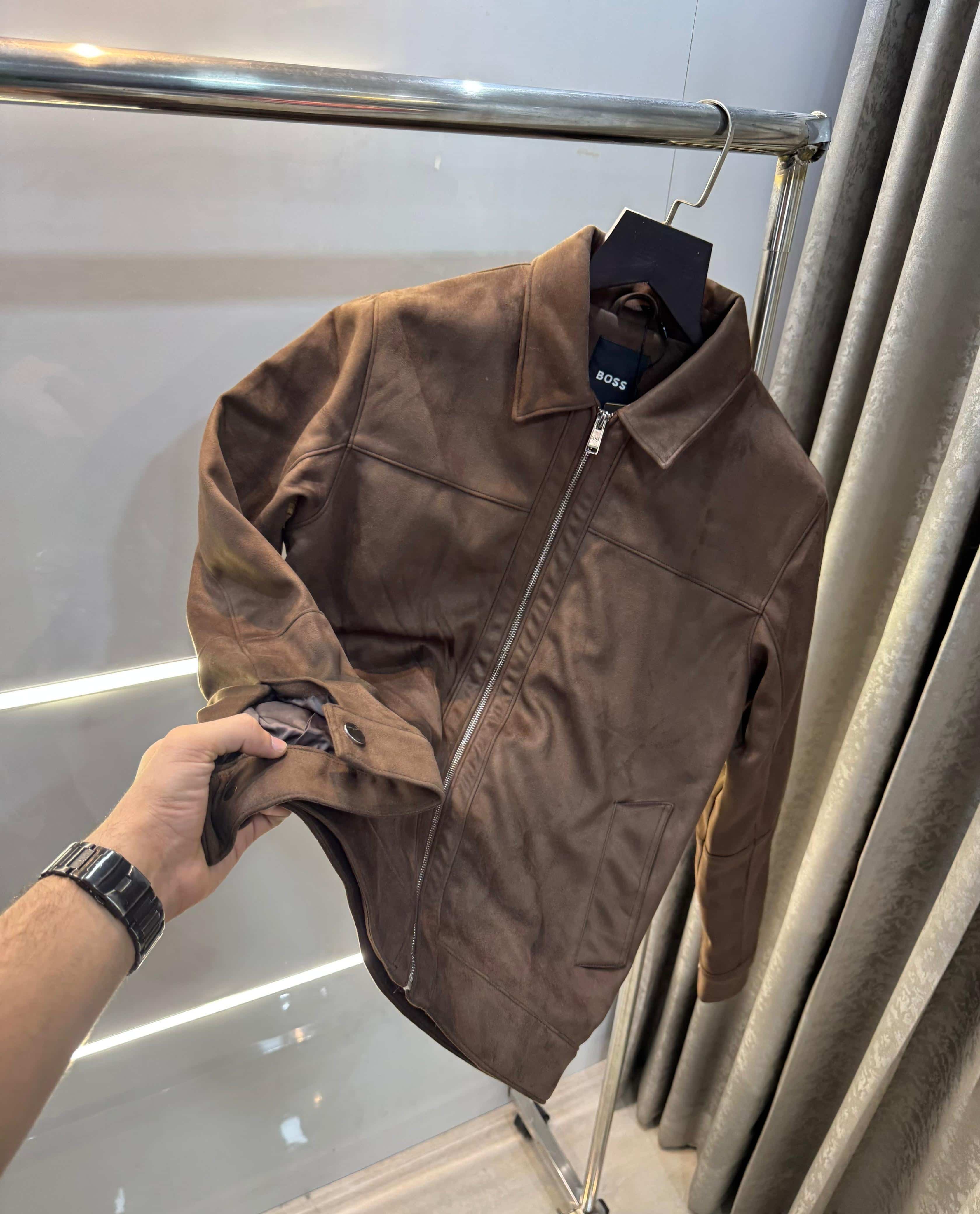 Hugo bos s Brown Imported Sweado Bomber Jacket
