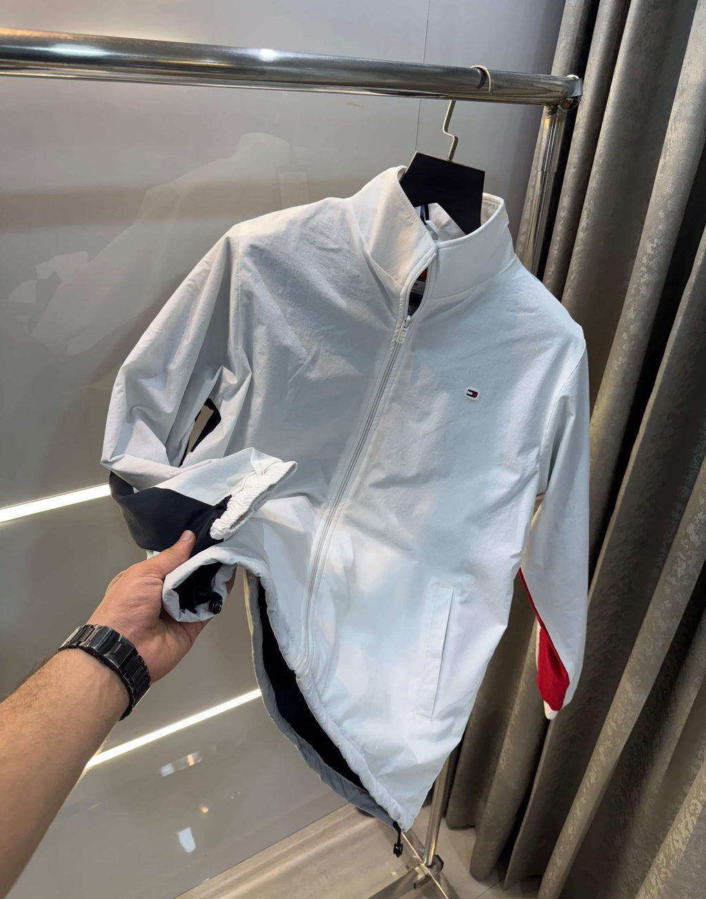 Tomm y Hilfiger White Imported Premium Bomber Jacket