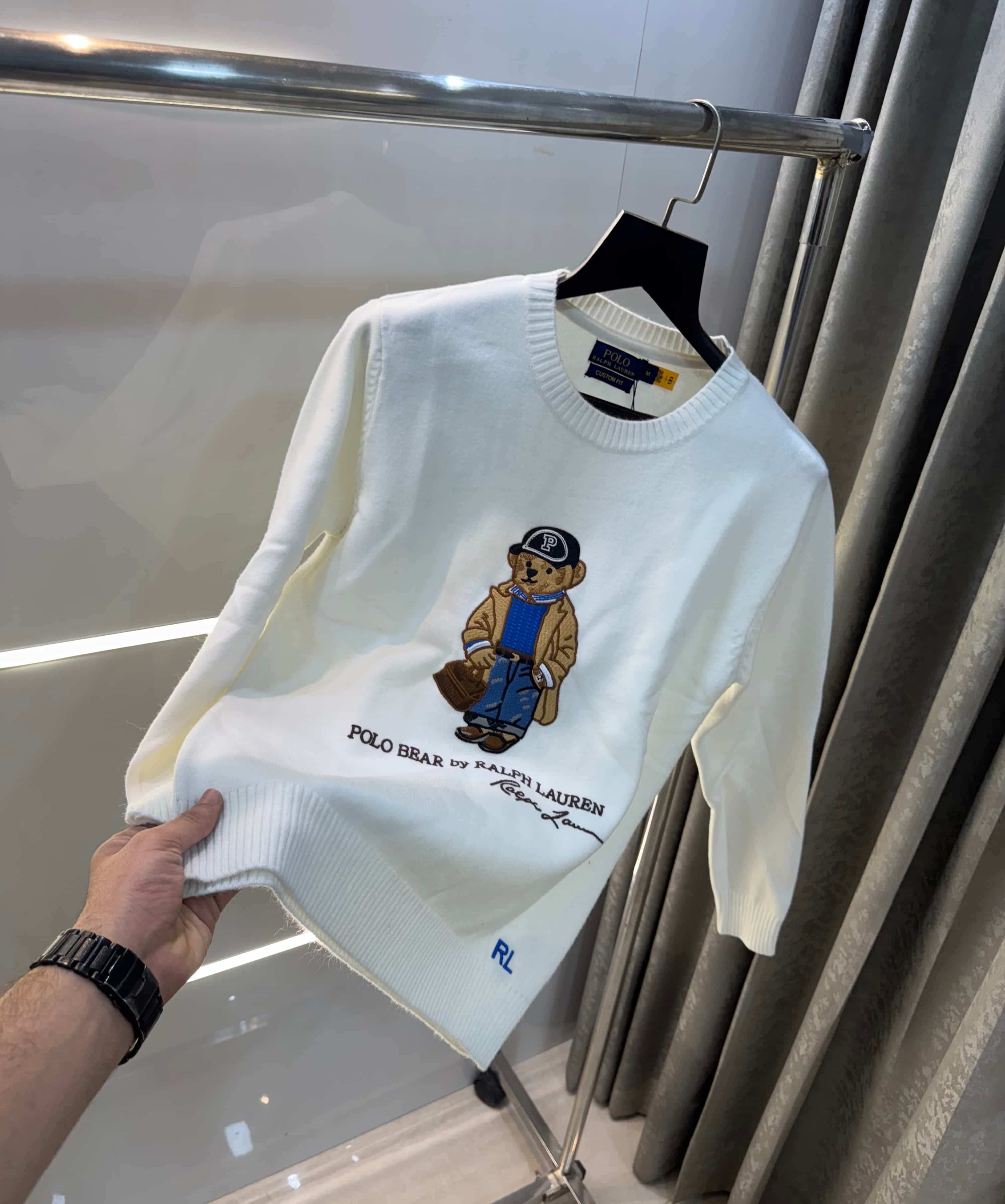 Ralph  Lauren White Teddy Edition Imported Knitted Pull Pver Main image