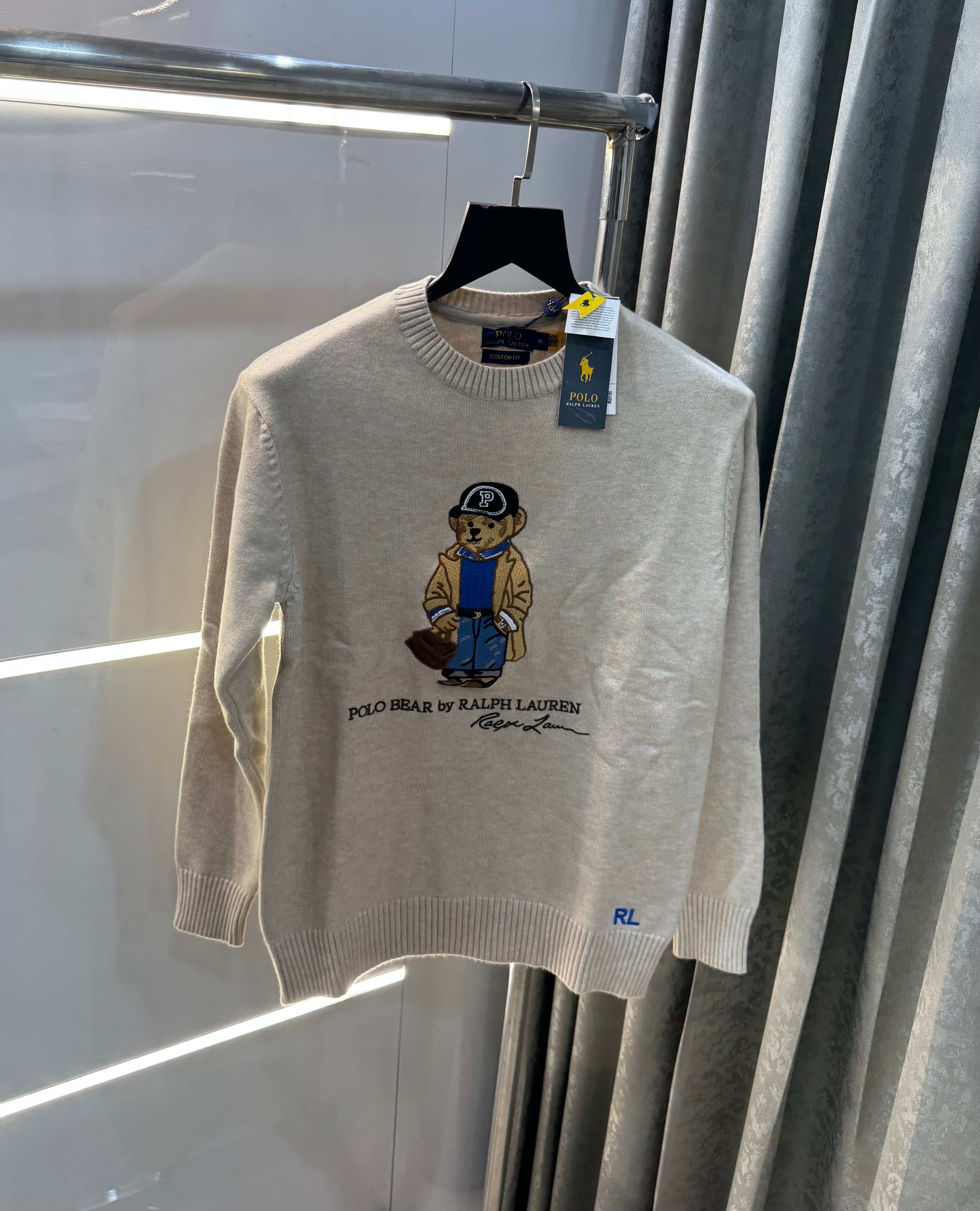 Ralph  Lauren Biscuit Teddy Edition Imported Knitted Pull Pver