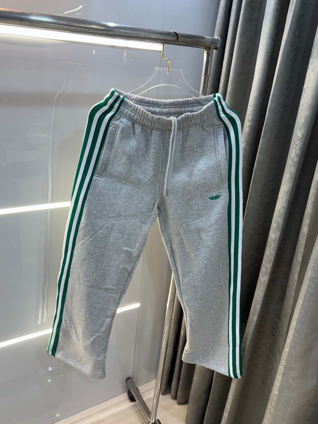 Adida s Grey Embroidery Logo Imported TrackPant