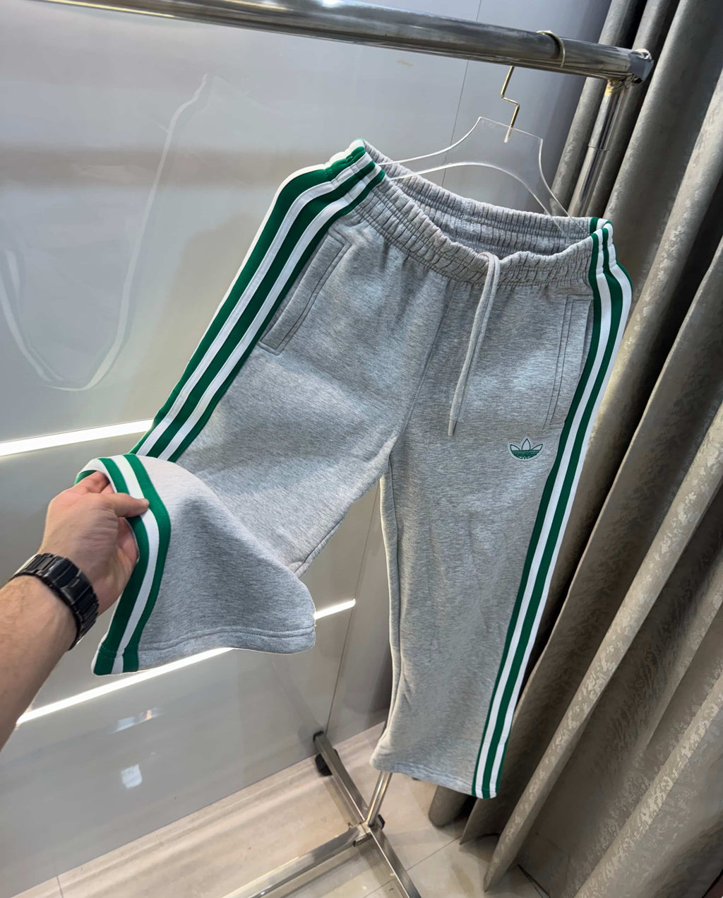 Adida s Grey Embroidery Logo Imported TrackPant