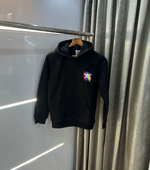 Adida s Black Back Print Imported Premium Hoodie