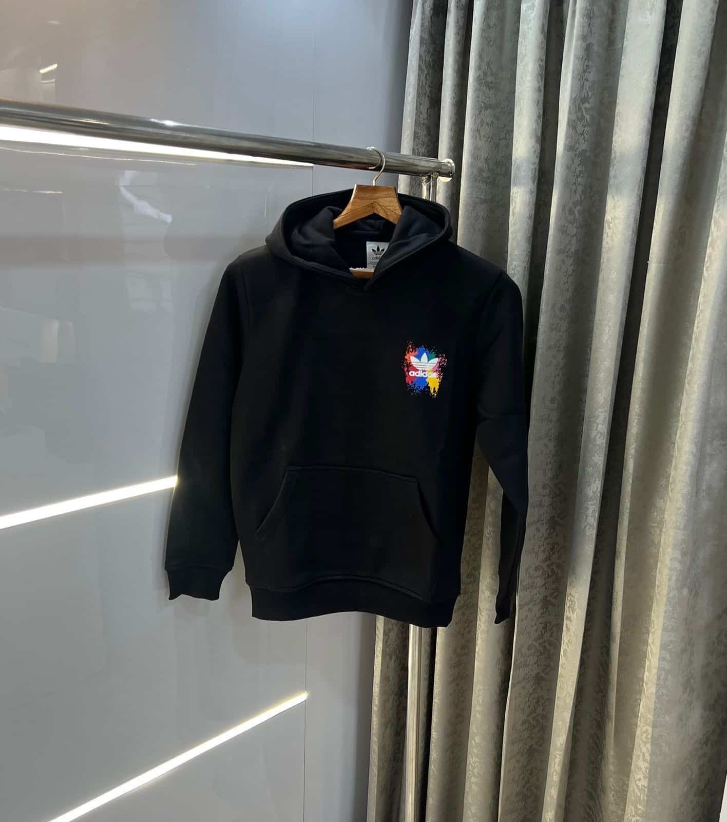 Adida s Black Back Print Imported Premium Hoodie Main image