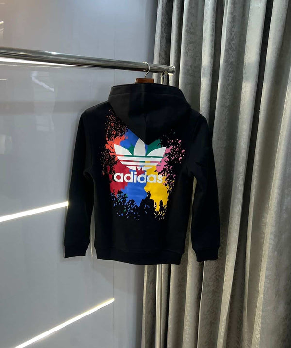 Adida s Black Back Print Imported Premium Hoodie