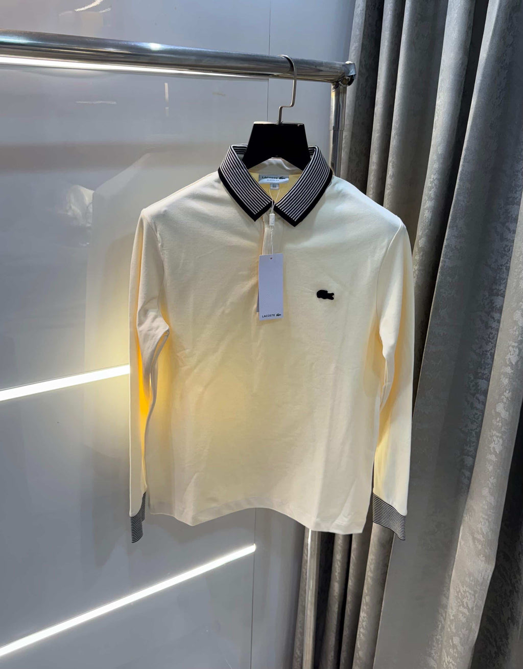 Lacost e cream  Premium Classic Full Sleeves Polo T-Shirt