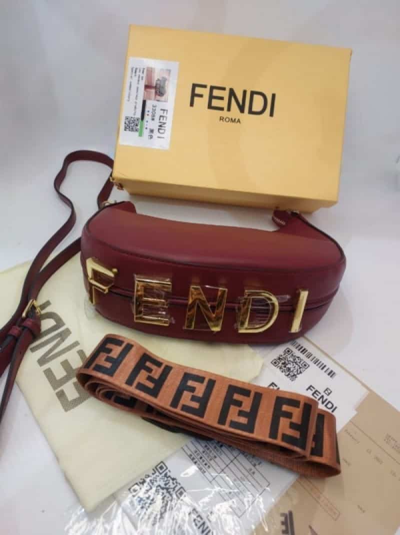 FENDI graphy RED Sling Bag BOX 327