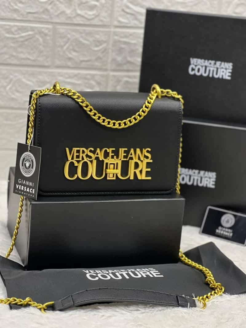 VERSACE JEANS COUTURE stylish Foldover Sling Bag with Brand Box 842