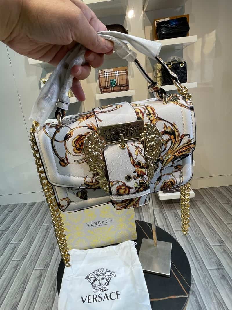 VERSACE JEANS COUTURE stylish Saddle Bag with Brand Magnet Box 853