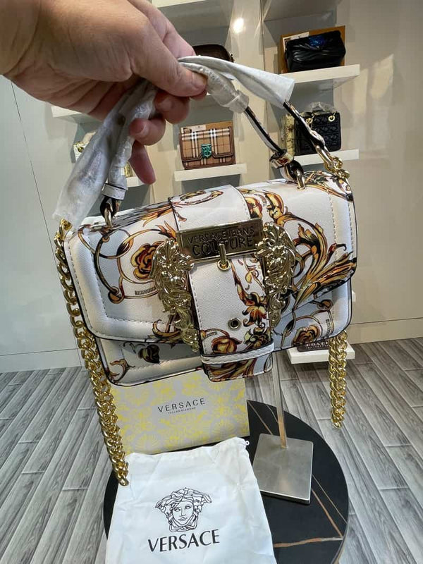 VERSACE JEANS COUTURE stylish Saddle Bag with Brand Magnet Box 853