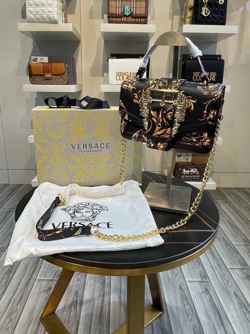 VERSACE JEANS COUTURE stylish Saddle Bag with Brand Magnet Box 854