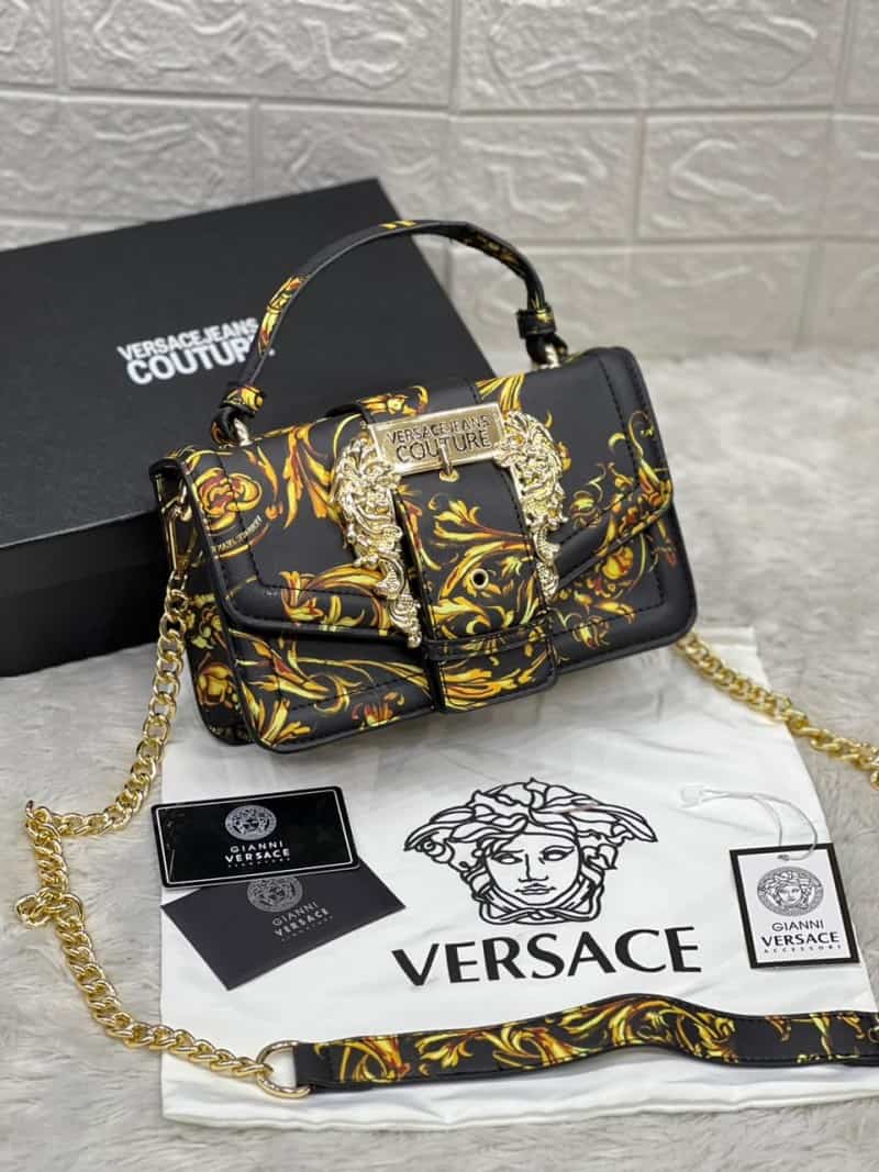 VERSACE JEANS COUTURE stylish Saddle Bag with Brand Magnet Box 854