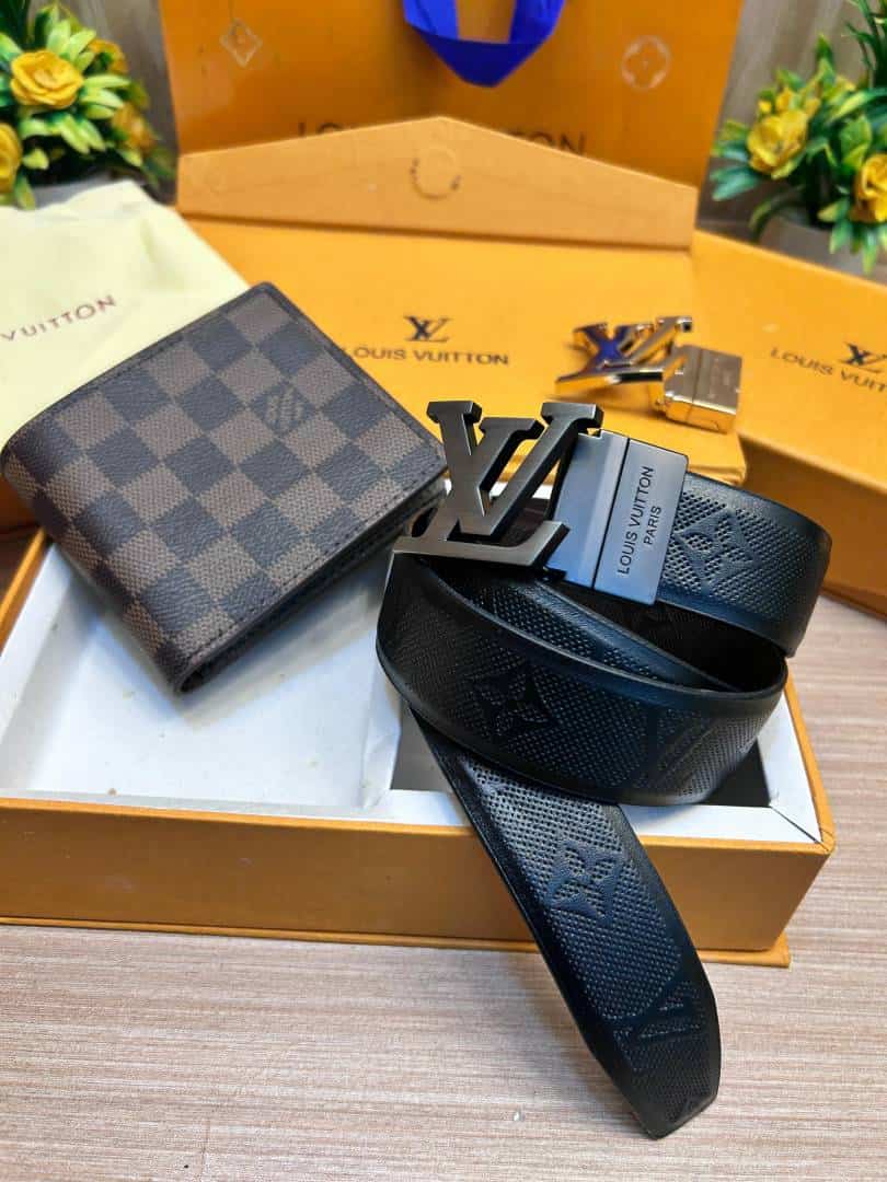 LOUIS_VUITTON_2 Buckle Belt & wallet Combo C427