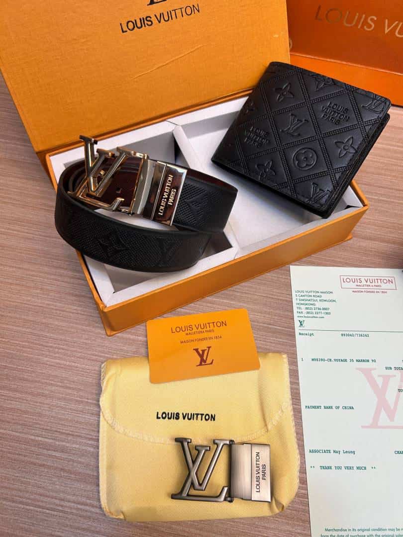 LOUIS_VUITTON_2 Buckle Belt & wallet Combo C425