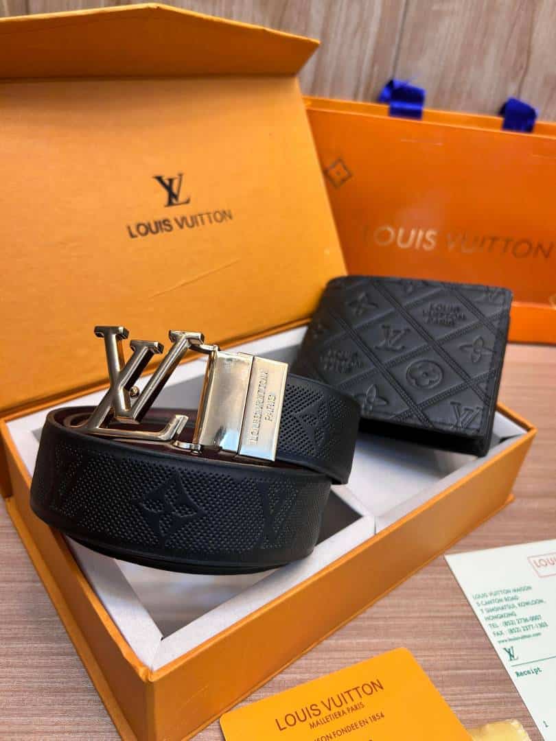 LOUIS_VUITTON_2 Buckle Belt & wallet Combo C425