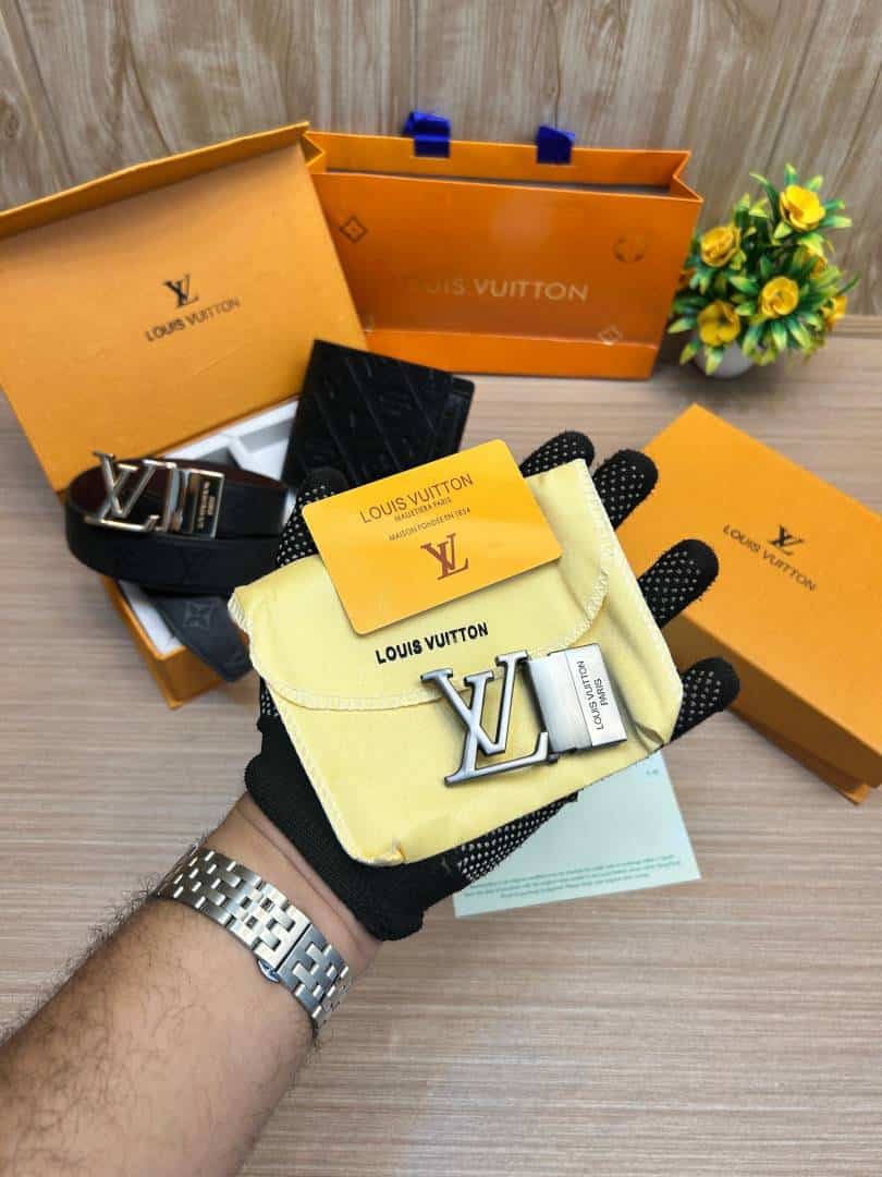 LOUIS_VUITTON_2 Buckle Belt & wallet Combo C425