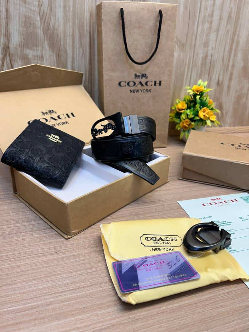 COACH_2_Buckle_Belt_&_wallet_Combo_C416