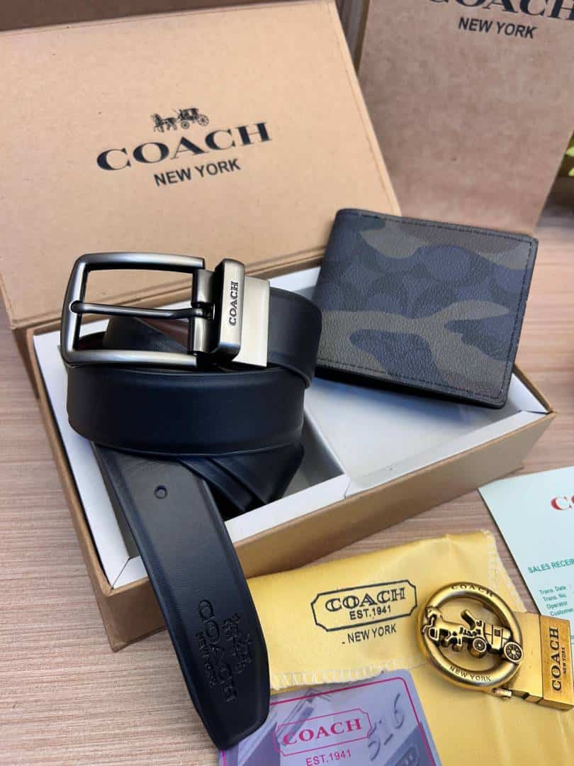 COACH_2_Buckle_Belt_&_wallet_Combo_C412