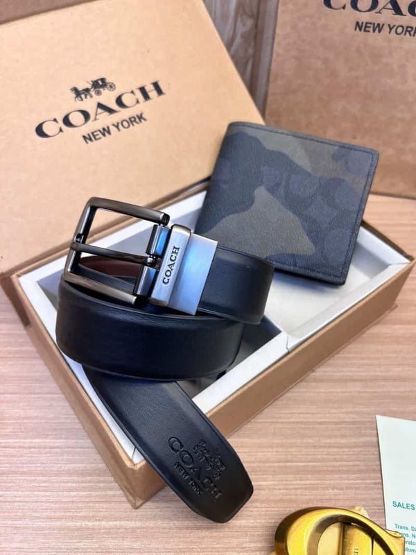 COACH_2_Buckle_Belt_&_wallet_Combo_C409