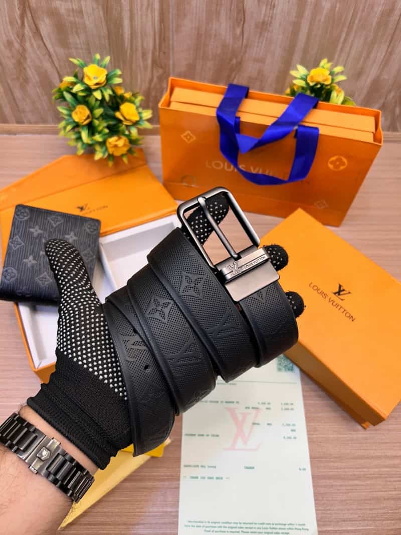 LOUIS_VUITTON_2 Buckle Belt & wallet Combo C403